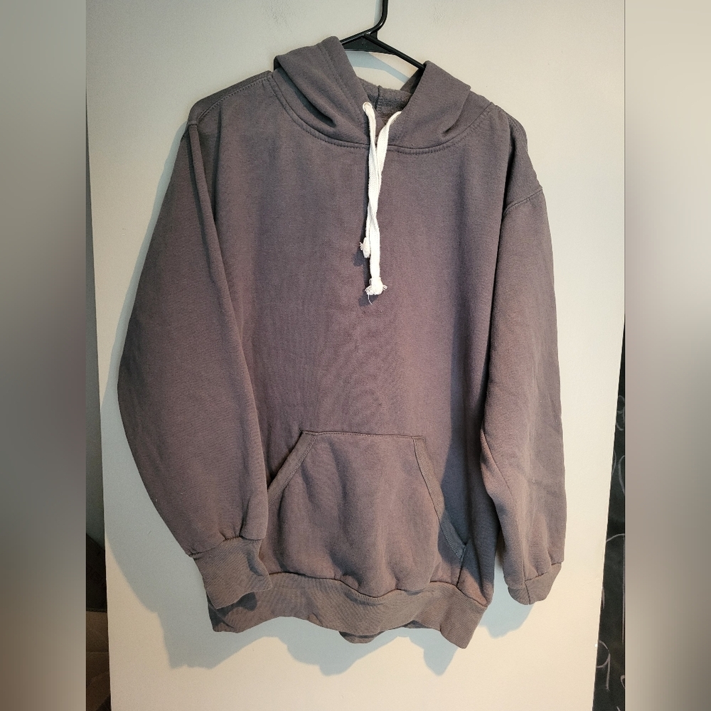 MV Sport Gray Hoodie with White Accents, Size Medium